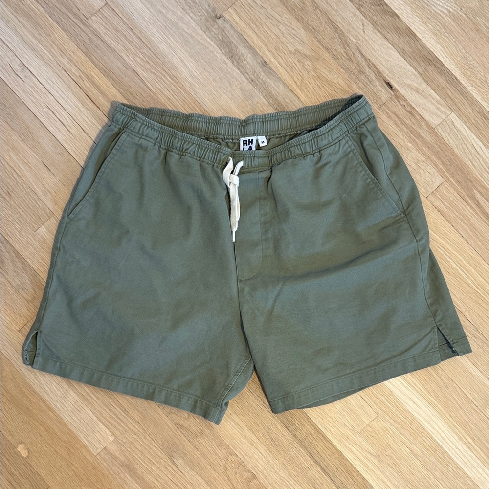 Men's RTH Khaki Olive Green Iconic Drawstring Shorts